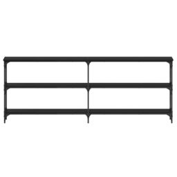 Berkfield Home Console Table Black Oak 200x29x75 cm Engineered Wood - Size: 200 x 29 x 75 cm - thumbnail 4