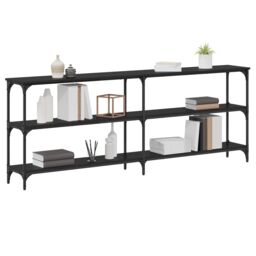 Berkfield Home Console Table Black Oak 200x29x75 cm Engineered Wood - Size: 200 x 29 x 75 cm - thumbnail 3