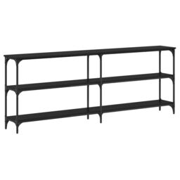 Berkfield Home Console Table Black Oak 200x29x75 cm Engineered Wood - Size: 200 x 29 x 75 cm - thumbnail 2