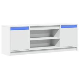 Berkfield Home TV Cabinet with LED White 139.5x34x50 cm Engineered Wood - thumbnail 3