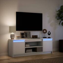 Berkfield Home TV Cabinet with LED White 139.5x34x50 cm Engineered Wood - thumbnail 5