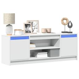 Berkfield Home TV Cabinet with LED White 139.5x34x50 cm Engineered Wood - thumbnail 2