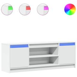 Berkfield Home TV Cabinet with LED White 139.5x34x50 cm Engineered Wood - thumbnail 1