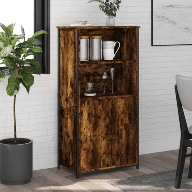 Berkfield Home Highboard Smoked Oak 62x36x121.5 cm Engineered Wood in Brown - image 1
