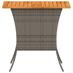 Berkfield Home Garden Table with Acacia Wood Top Grey 105x75x72 cm Poly Rattan - Size: 105 x 75 x 72 cm - thumbnail 6