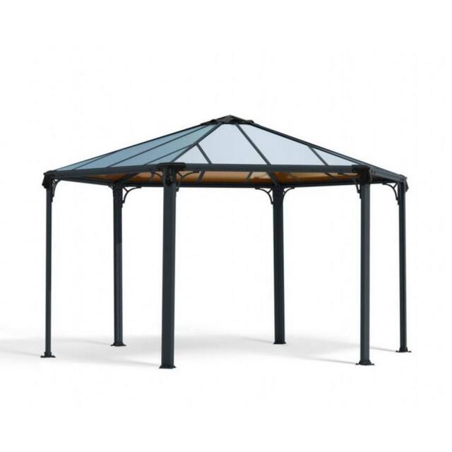 Palram Monaco Hexagonal Garden Gazebo - L450 x W390 x H289.5 cm - Grey - image 1