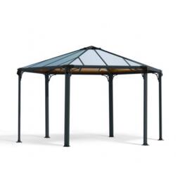 Palram Monaco Hexagonal Garden Gazebo - L450 x W390 x H289.5 cm - Grey - thumbnail 1