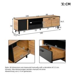 ModernLuxe Modern TV cabinet with drawer, storage doors & industrial style - thumbnail 9