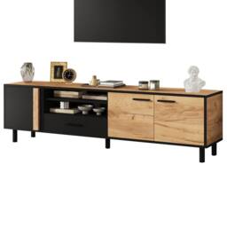 ModernLuxe Modern TV cabinet with drawer, storage doors & industrial style - thumbnail 2