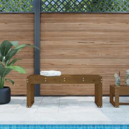 Berkfield Home Garden Bench Honey Brown 110x38x45 cm Solid Wood Pine - Size: 110 x 38 x 45 cm - thumbnail 1