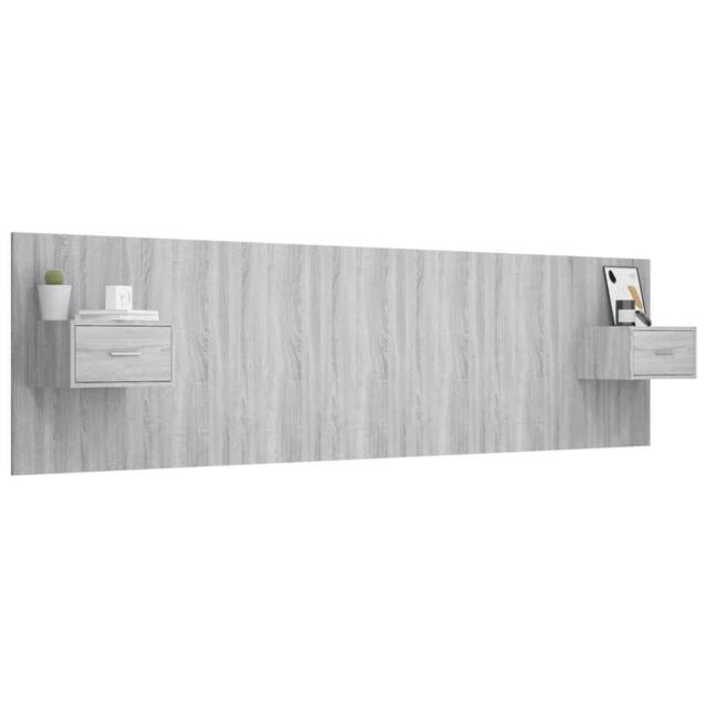 Berkfield Home Classic Bed Headboard with Cabinets Grey Sonoma Engineered Wood - image 1