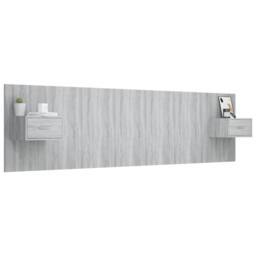 Berkfield Home Classic Bed Headboard with Cabinets Grey Sonoma Engineered Wood - thumbnail 1