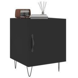 Berkfield Home Bedside Cabinet Black 40x40x50 cm Engineered Wood - Size: 40 x 40 x 50 cm - thumbnail 4