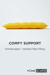 Homescapes Seat Pad Luxury 100% Cotton Indoor Outdoor Garden Cushion, Button Tie, 40cm in Yellow - thumbnail 4