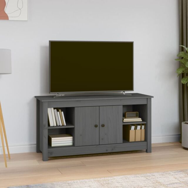 Berkfield Home TV Cabinet Grey 103x36, 5x52 cm Solid Wood Pine - image 1