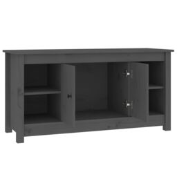 Berkfield Home TV Cabinet Grey 103x36, 5x52 cm Solid Wood Pine - thumbnail 4