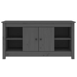 Berkfield Home TV Cabinet Grey 103x36, 5x52 cm Solid Wood Pine - thumbnail 3