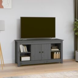 Berkfield Home TV Cabinet Grey 103x36, 5x52 cm Solid Wood Pine