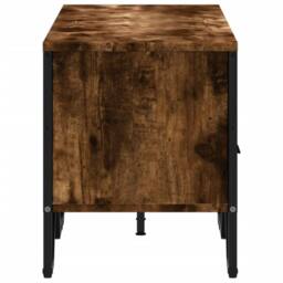 Berkfield Home TV Cabinet Smoked Oak 122x34x41 cm Engineered Wood in Brown - Size: 122 x 34 x 41 cm - thumbnail 5