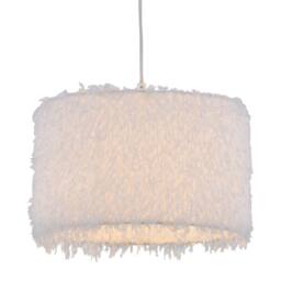 First Choice Lighting Set of 2 Rogers - White Shaggy 30cm Easy Fit Pendant Shades - thumbnail 2