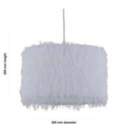 First Choice Lighting Set of 2 Rogers - White Shaggy 30cm Easy Fit Pendant Shades - thumbnail 6