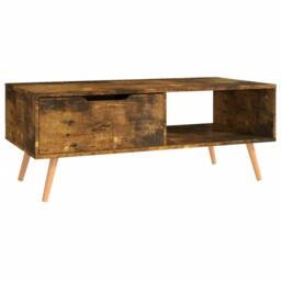 Berkfield Home Elegant Coffee Table Smoked Oak 100x49.5x43 cm Engineered Wood in Brown - thumbnail 4