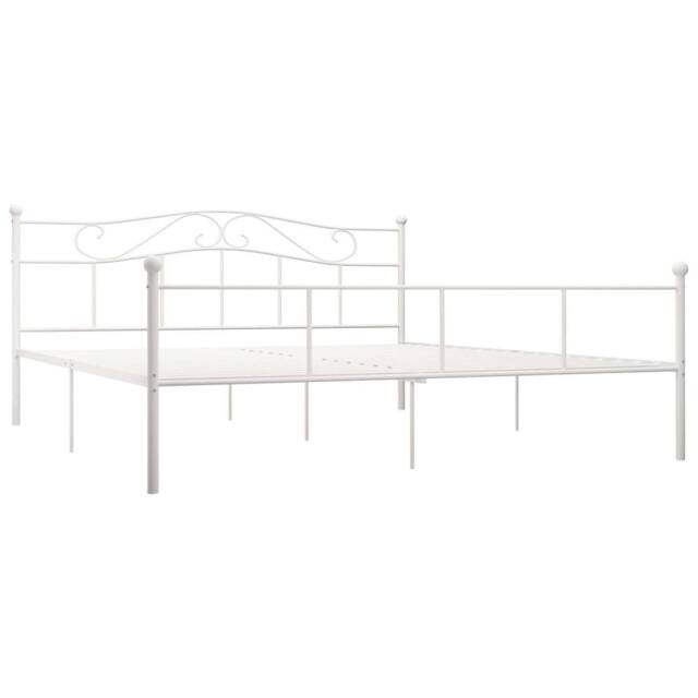 Berkfield Home Bed Frame White Metal 180x200 cm Super King - image 1