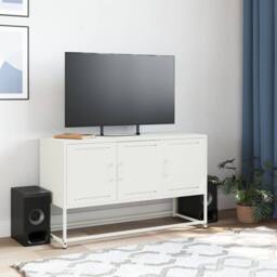 Berkfield Home TV Cabinet White 100.5x39x60.5 cm Steel