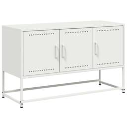 Berkfield Home TV Cabinet White 100.5x39x60.5 cm Steel - thumbnail 3