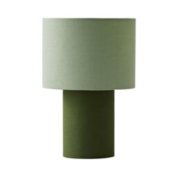 ValueLights Bobby Colour Clash Duo Fabric Table Lamp with LED Bulb in Green - thumbnail 3
