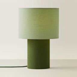 ValueLights Bobby Colour Clash Duo Fabric Table Lamp with LED Bulb in Green - thumbnail 6