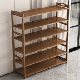 Nordara 6 Tiers BAMBOO SHOE FOOTWEAR RACK ORGANISER WOODEN in Brown - Size: 100 cm x 80 cm - thumbnail 5