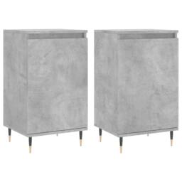 Berkfield Home Sideboards 2 pcs Concrete Grey 40x35x70 cm Engineered Wood - Size: 40 x 35 x 70 cm - thumbnail 3