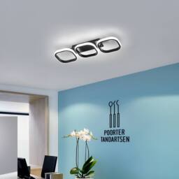 Goeco LED Ceiling Light, 32W, Black, Square, Modern Living Room Lamp, 6500K in Black - thumbnail 4