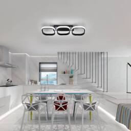 Goeco LED Ceiling Light, 32W, Black, Square, Modern Living Room Lamp, 6500K in Black - thumbnail 8