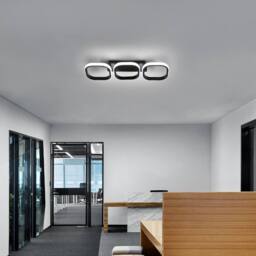 Goeco LED Ceiling Light, 32W, Black, Square, Modern Living Room Lamp, 6500K in Black - thumbnail 6