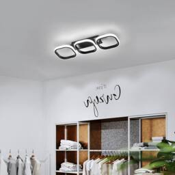Goeco LED Ceiling Light, 32W, Black, Square, Modern Living Room Lamp, 6500K in Black - thumbnail 5