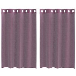 Berkfield Home Voile Curtains with Grommets 2 pcs Purple 140x175 cm - thumbnail 2