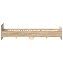 Berkfield Home Durable Bed Frame with Headboard & Footboard Sonoma Oak 120x190 in Natural - Size: Small Double - thumbnail 6