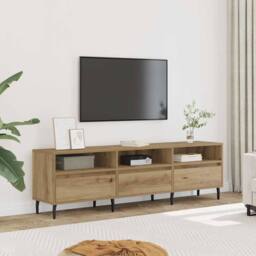 Berkfield Home TV Cabinet Artisan Oak 150x30x44.5 cm Engineered Wood in Brown - thumbnail 1