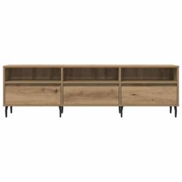 Berkfield Home TV Cabinet Artisan Oak 150x30x44.5 cm Engineered Wood in Brown - thumbnail 4