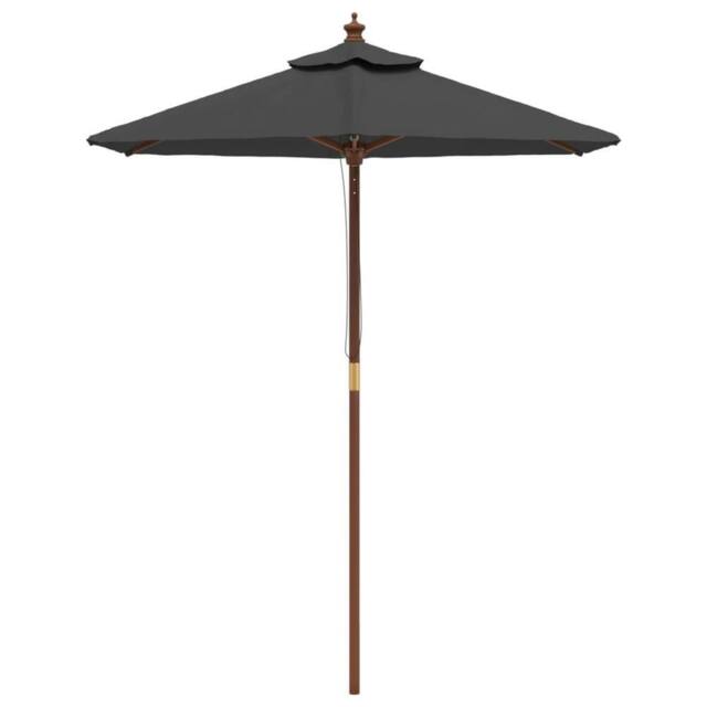 Berkfield Home Durable Garden Parasol with Wooden Pole Anthracite 196x231 cm in Dark Grey - image 1
