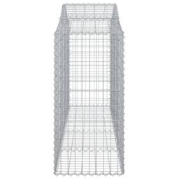 Berkfield Home Decorative Arched Gabion Basket 200x50x120/140 cm Galvanised Iron in Silver - thumbnail 4