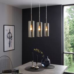 Eglo Selvino Satin Nickel 3 Light Pendant Light in Silver - thumbnail 1