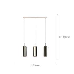 Eglo Selvino Satin Nickel 3 Light Pendant Light in Silver - thumbnail 3