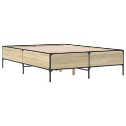Berkfield Home Bed Frame without Mattress Sonoma Oak 140x200 cm in Light Oak - thumbnail 3