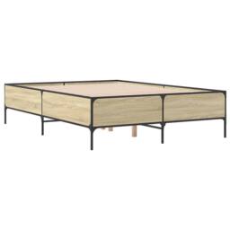 Berkfield Home Bed Frame without Mattress Sonoma Oak 140x200 cm in Light Oak - thumbnail 6