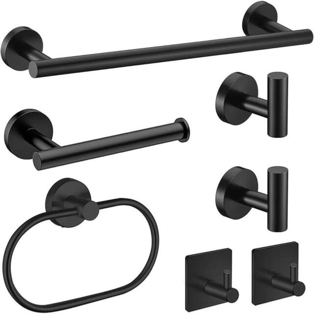 KORVIXA 7X Stainless Steel Bathroom Accessories in Black - image 1