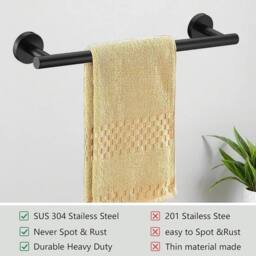 KORVIXA 7X Stainless Steel Bathroom Accessories in Black - thumbnail 3
