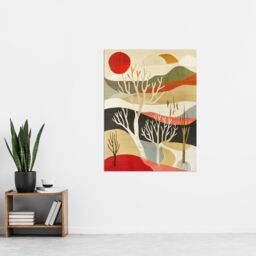 "Artery8 Yorkshire Moor Boho Sunset Abstract Design Wall Art Print - Size: W12"" x H16""" - thumbnail 4